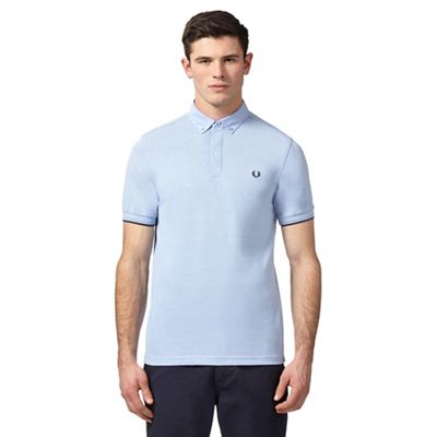 Light blue textured polo shirt